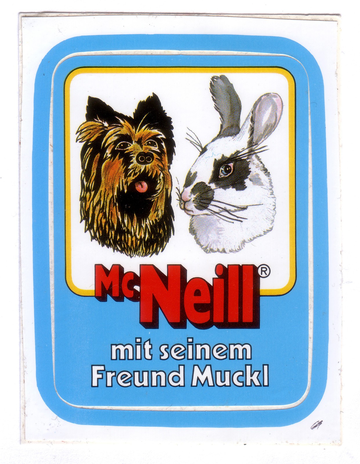 Mc Neill with his friend Muckl STICKER - DOG & RABBIT