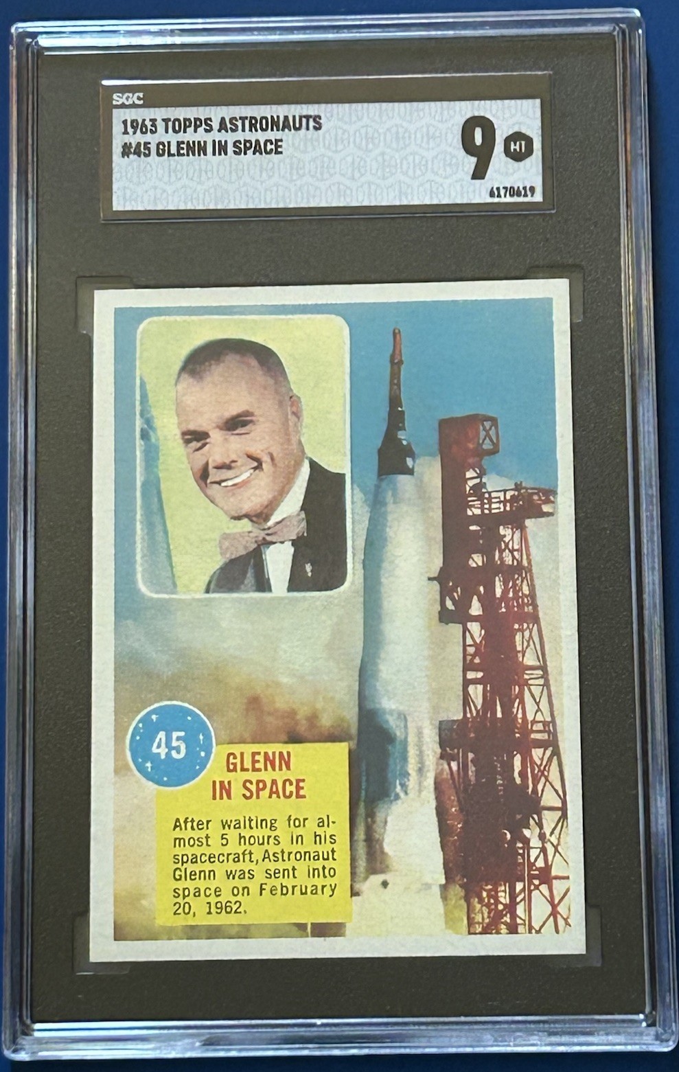 1963 Topps Astronauts 3D Back #45 John Glenn In Space SGC 9 MINT POP 2 1963 Topps Astronauts 3D Back #45 John Glenn In Space SGC 9 MINT POP 2