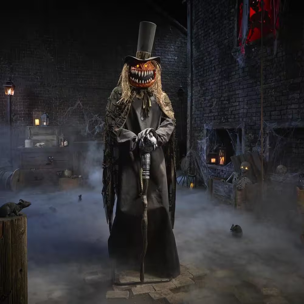 7 Ft Grave & Bones Animated LED Guardian of the Gourds Halloween Animatronic