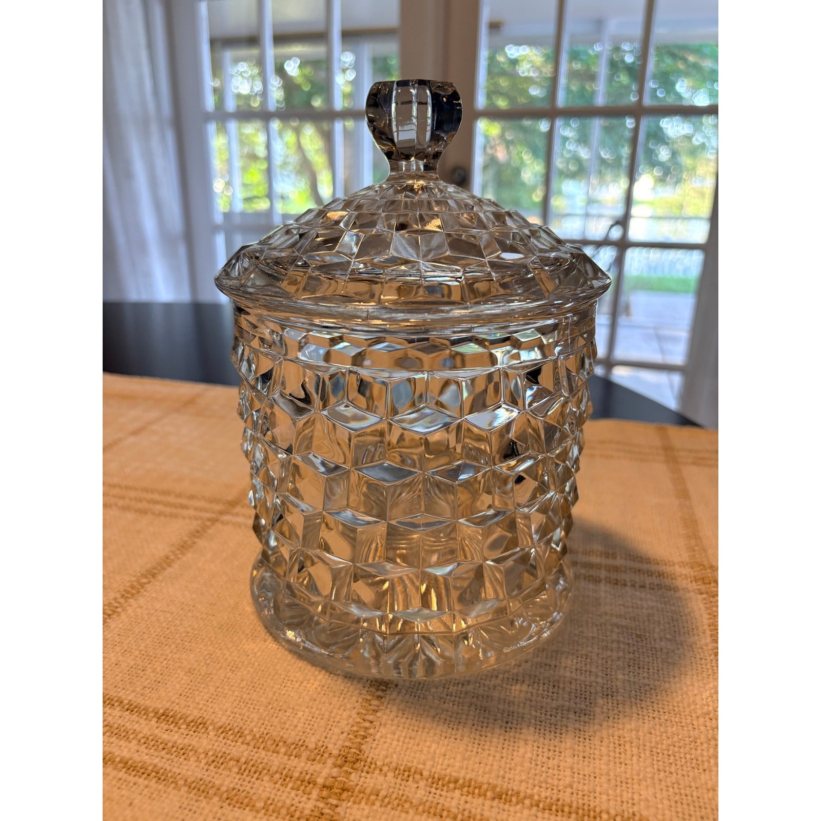 Vtg Fostoria American Biscuit Barrel Cookie Jar #2056 Grandmillenial Cottage
