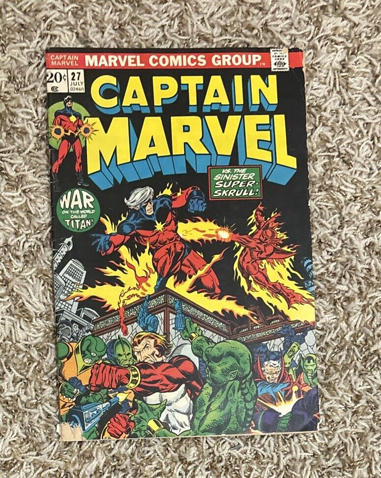 Captain Marvel #27 * vs Thanos 1968 1973 * est VG * story & art Jim Starlin