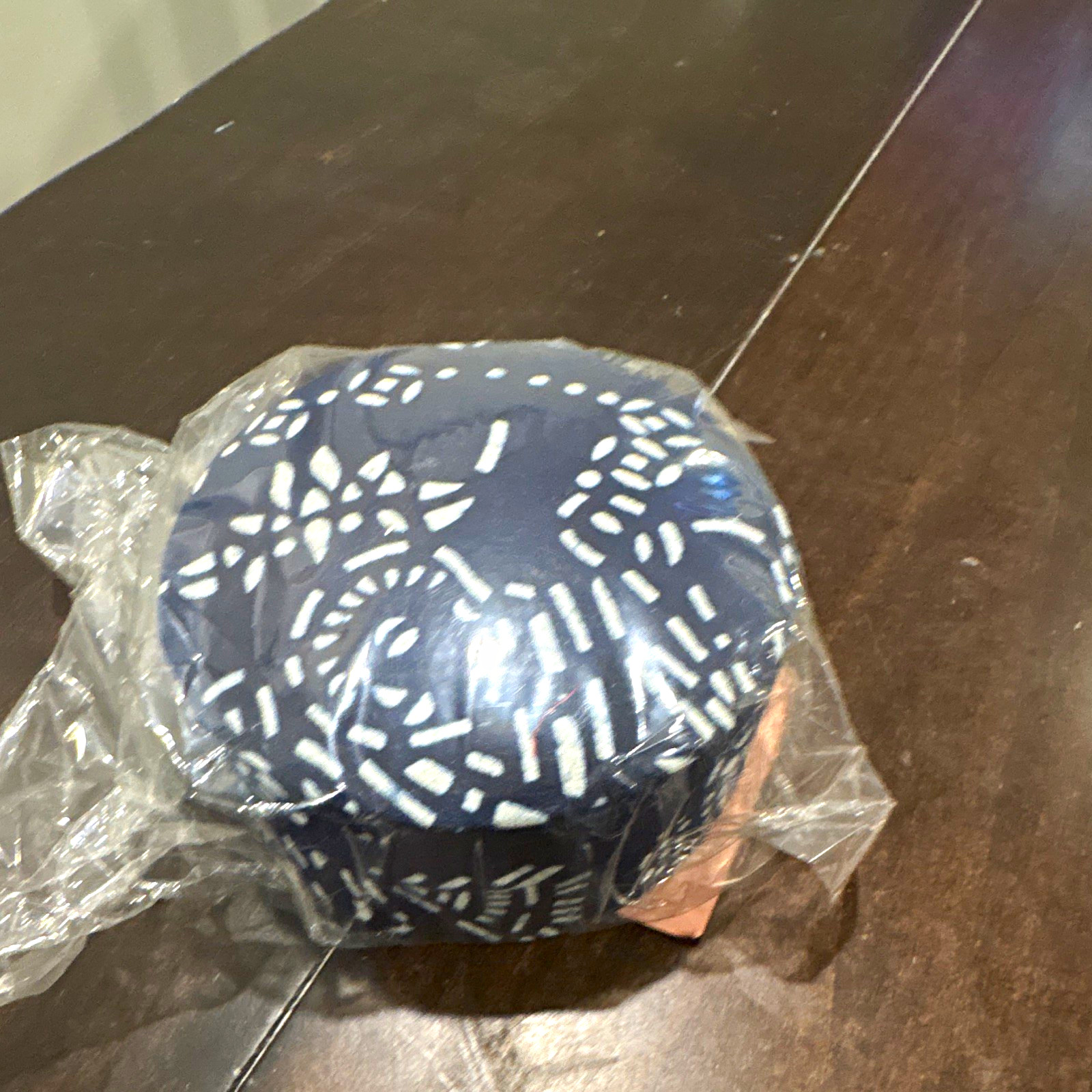 Welfare Handicrafts Handmade Blue & White Round Box