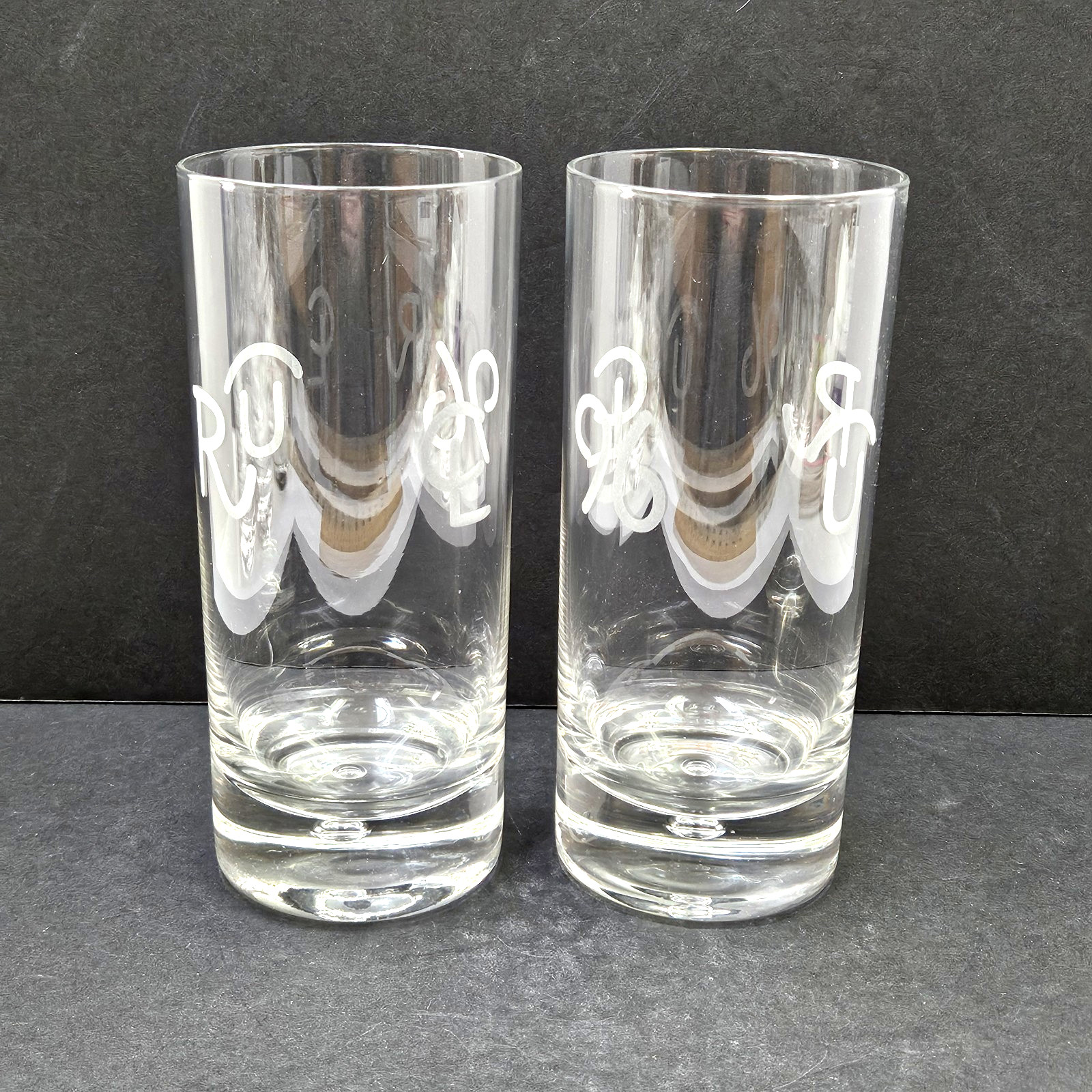 Set of 2 Rare Cowboy Living Cattle Brands Highball Ice Tea Glasses Western Ranch