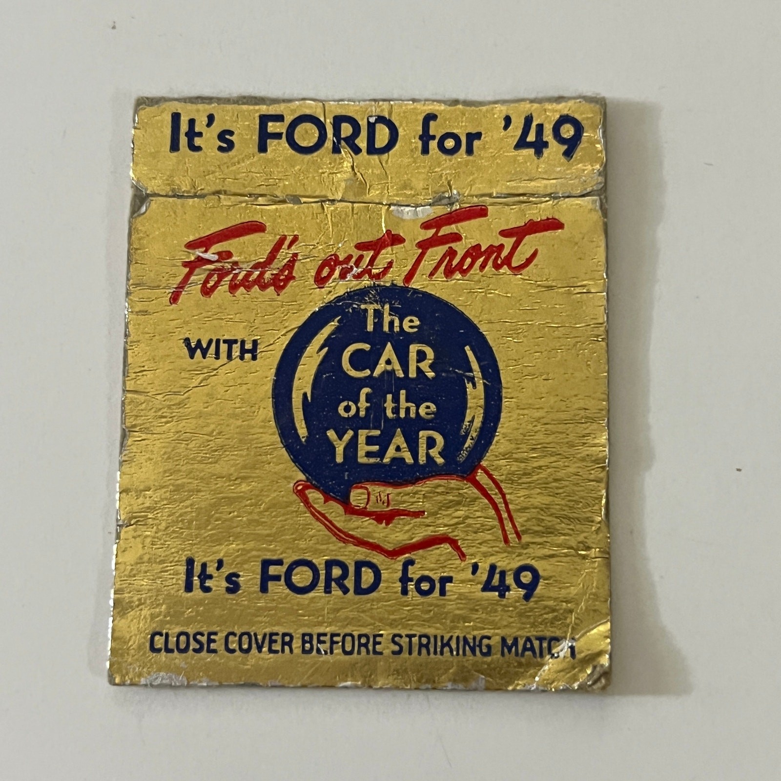 1949 Ford Car of the Year c1940 Matchbook Cover MM15-2