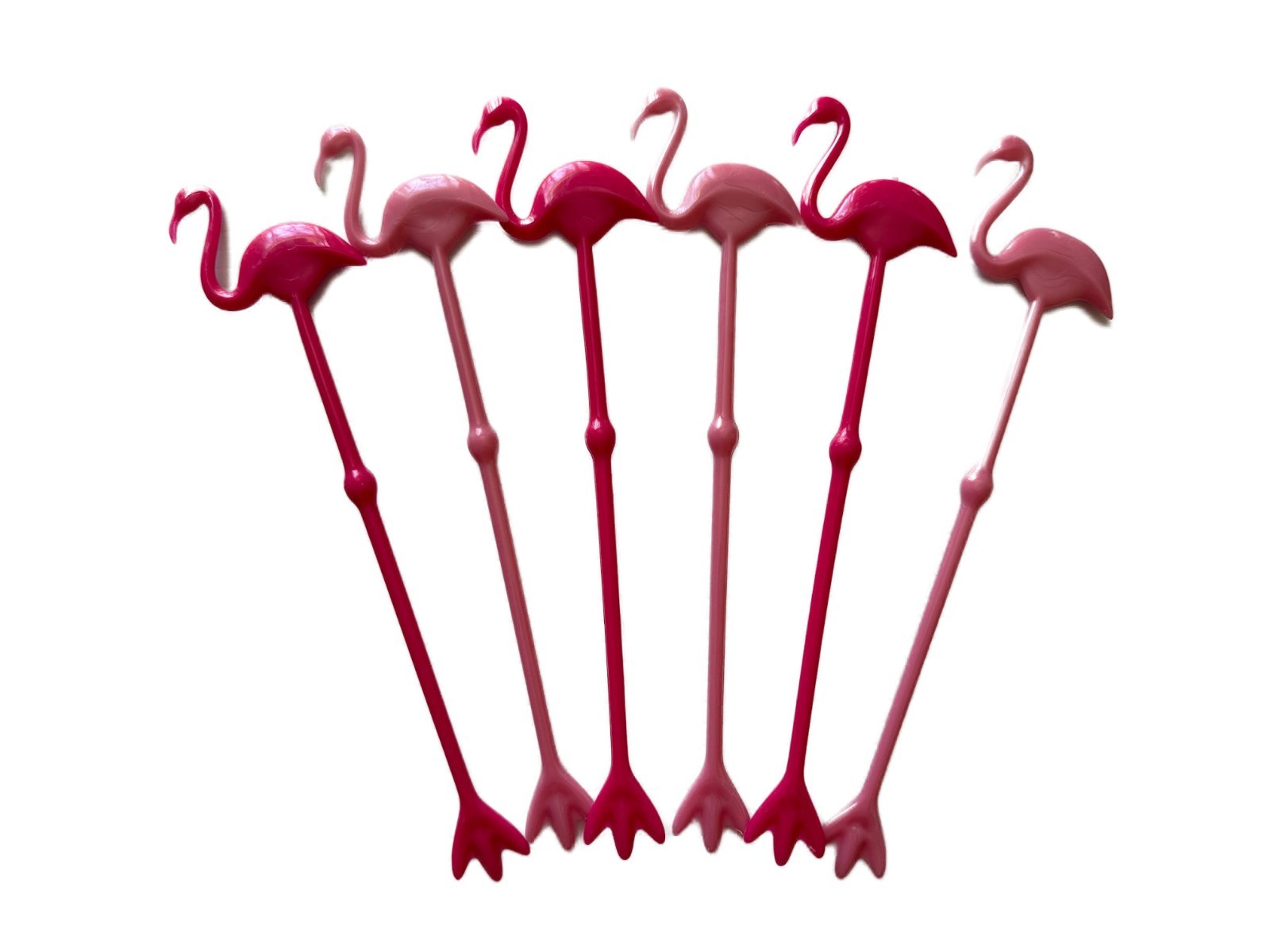 Pink Flamingo Swizzle Stick Set of 6, Tropical Stir Stick, Hot or Cold