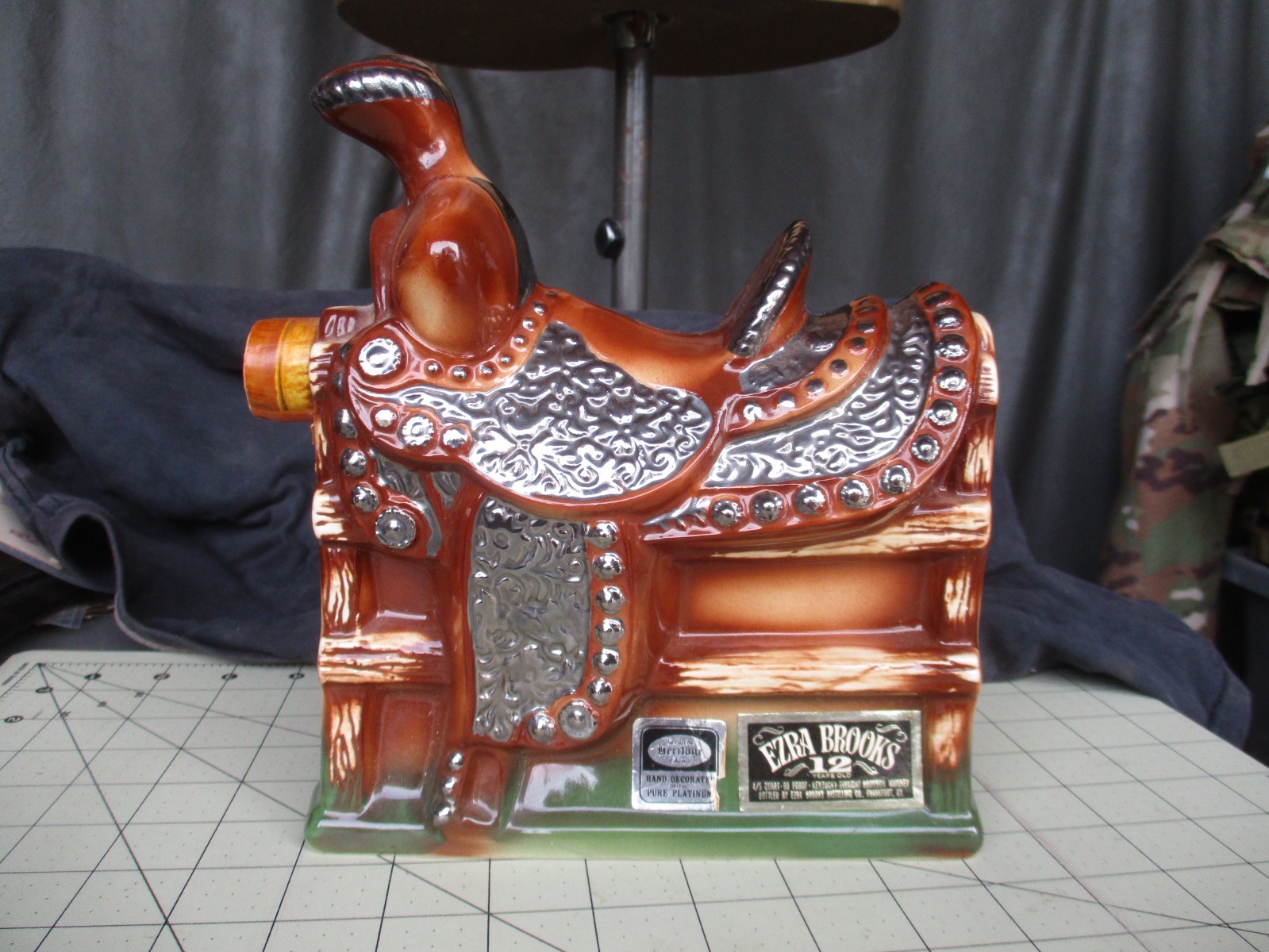 Vtg 1973 JAYCEES RODEO of RODEOS Whiskey Decanter, Cowboy Saddle