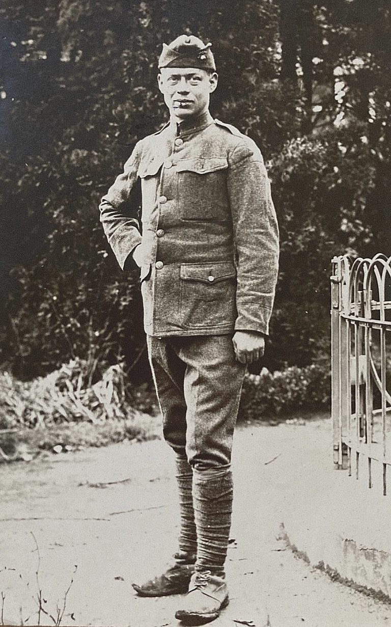 WW1 US Marine Corps 2nd Div. Marine Bob Boyce w/ Hat EGA Germany Photo Postcard
