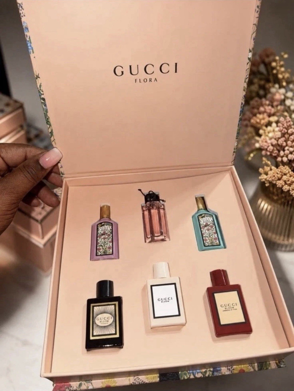 Gucci Bloom & Flora Miniature Perfume Bottle Set 5 Pcs Display Box