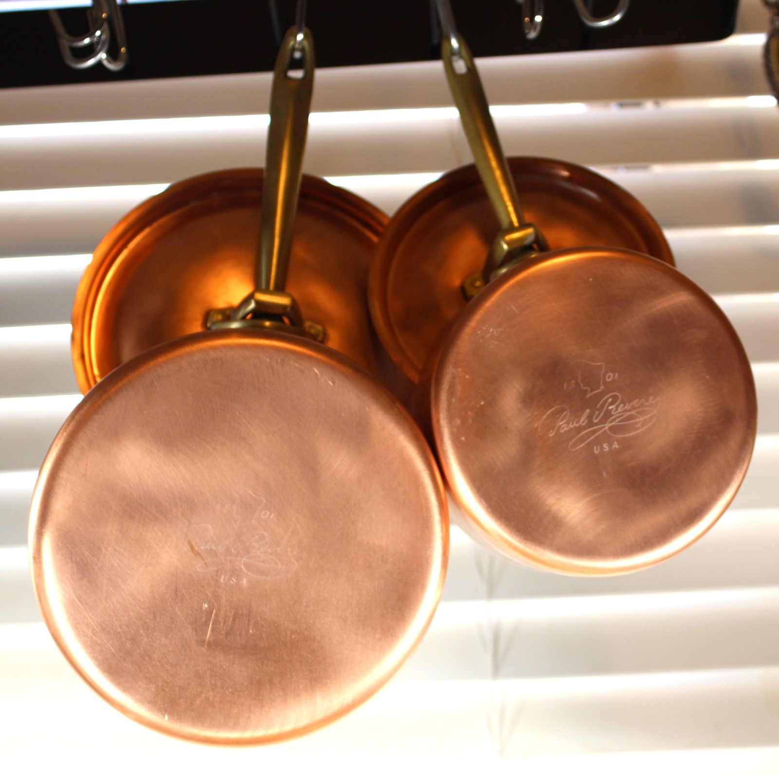 Unused Paul Revere Ware USA Solid Copper Pot 1 2 QT Saucepan Set 8001 8002 VTG Unused Paul Revere Ware USA Solid Copper Pot 1 2 QT Saucepan Set 8001 8002 VTG