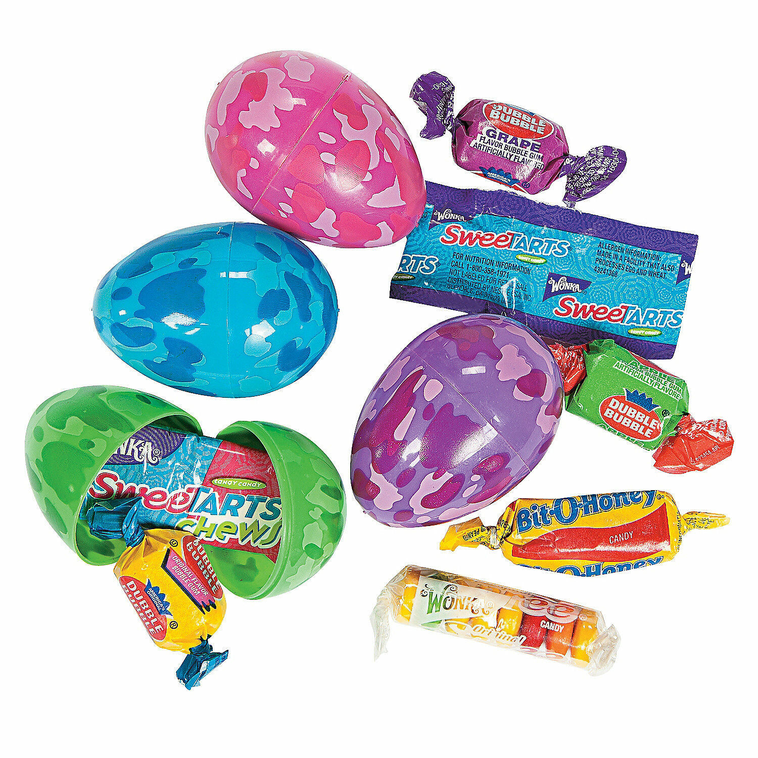 Camouflage Candy-Filled Plastic Easter Eggs, 24 Pc.