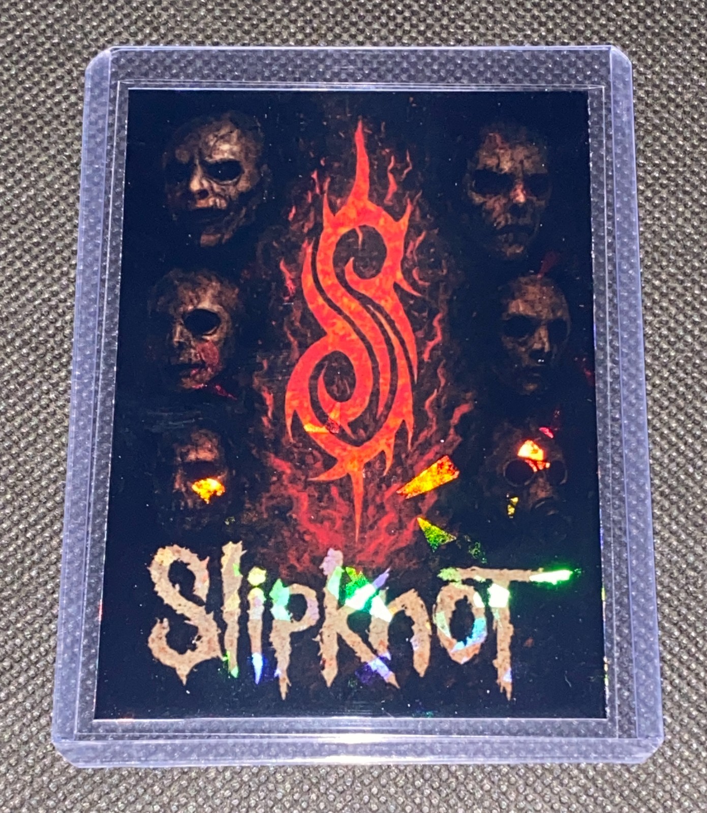 Slipknot Custom Holofoil Refractor Prizm Card in top loader mini poster