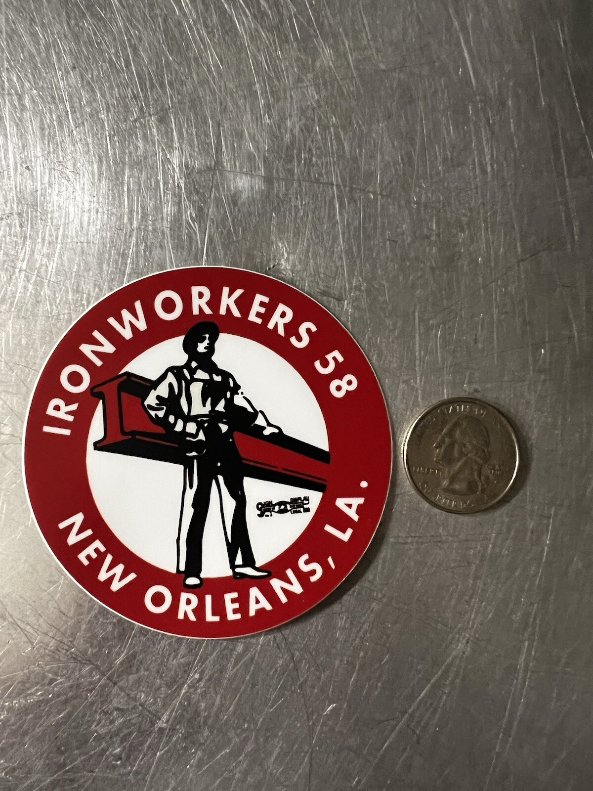 New Orleans Ironworker Hardhat Sticker 3” Diameter