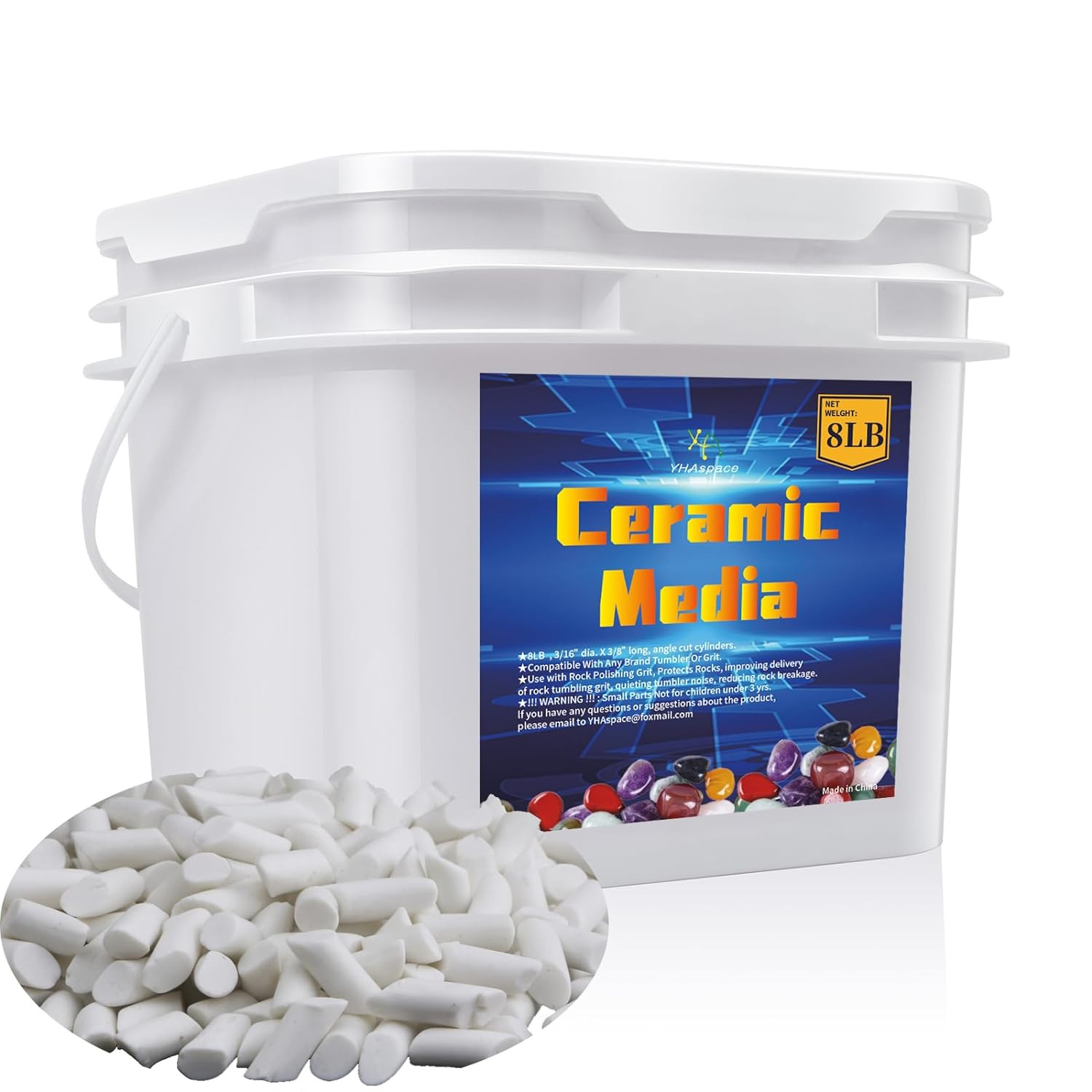 8 lb Ceramic Tumbling Media Pellets 3/16 8 lb Ceramic Tumbling Media Pellets 3/16