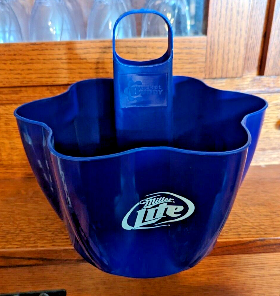 Miller Lite Brand Logo Beer Bucket, Holds 6 Bottles