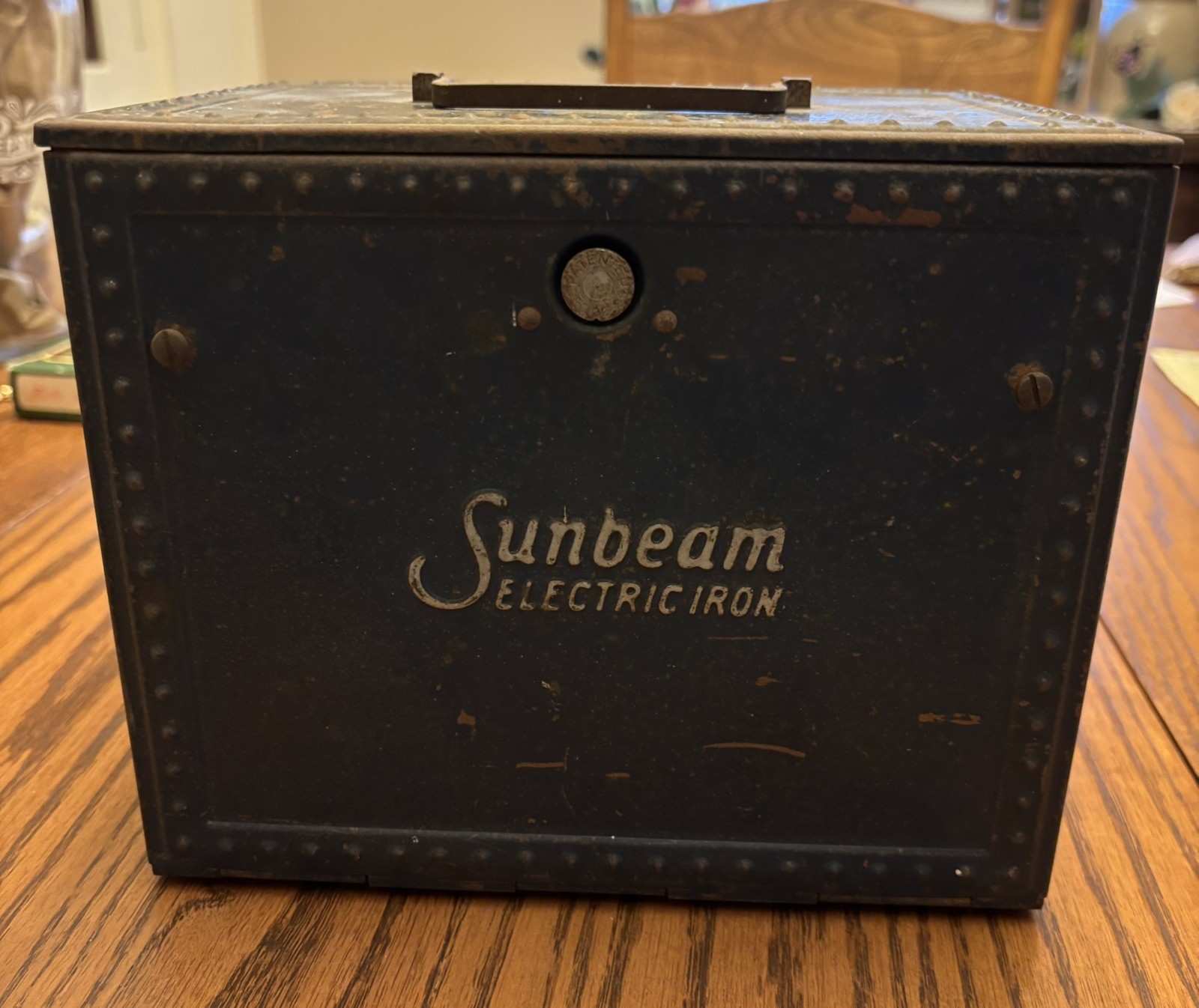Vintage 1930-40’s Sunbeam Iron Metal Box Primitive Decor
