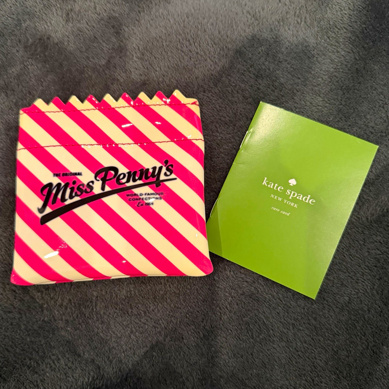 Kate Spade new york Pink & White Striped Miss Penny's Small Coin Purse