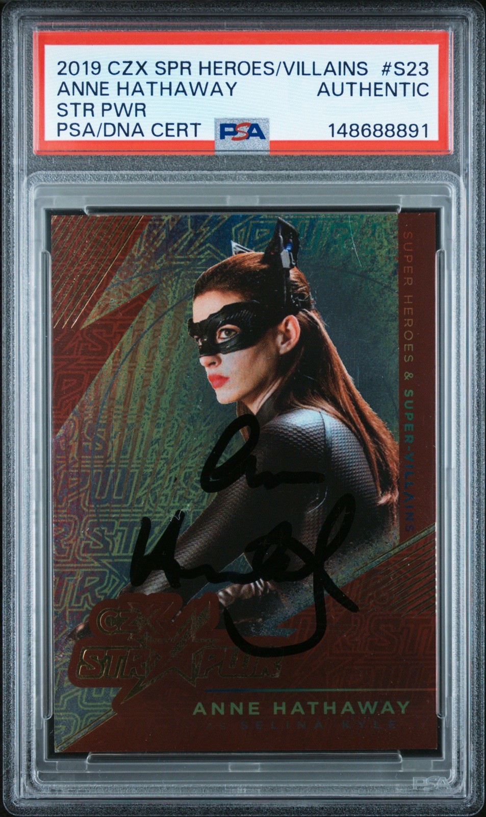 Anne Hathaway 2019 CZX STR PWR Catwoman Rookie Autograph S23 PSA Authentic POP 1