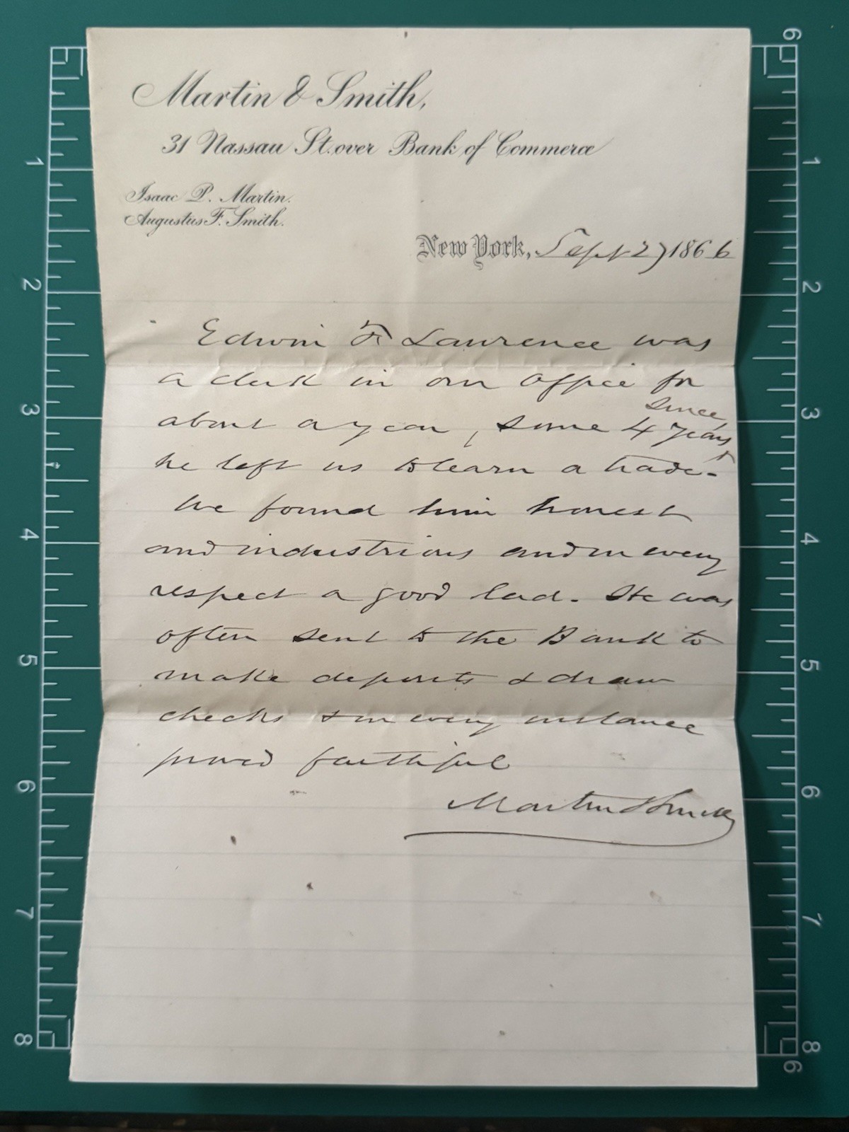 1866 New York Letter