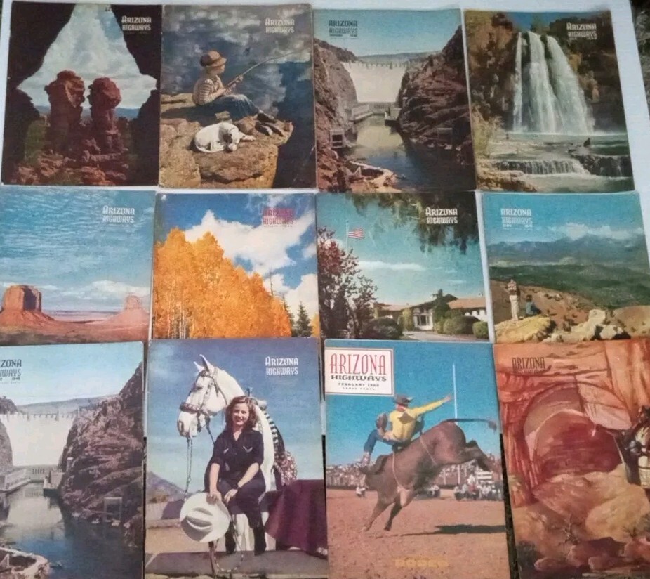 Arizona Highways Lot of 12 Hoover Dam Pueblos Canyons Beautiful Landscapes 1940s Arizona Highways Lot of 12 Hoover Dam Pueblos Canyons Beautiful Landscapes 1940s