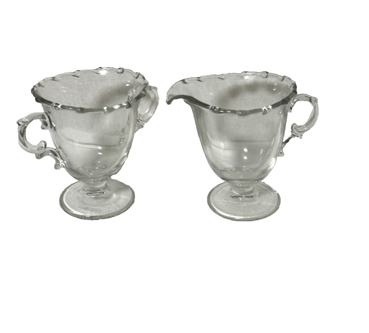 Fostoria Century Creamer & Sugar Bowl clear glass no chips