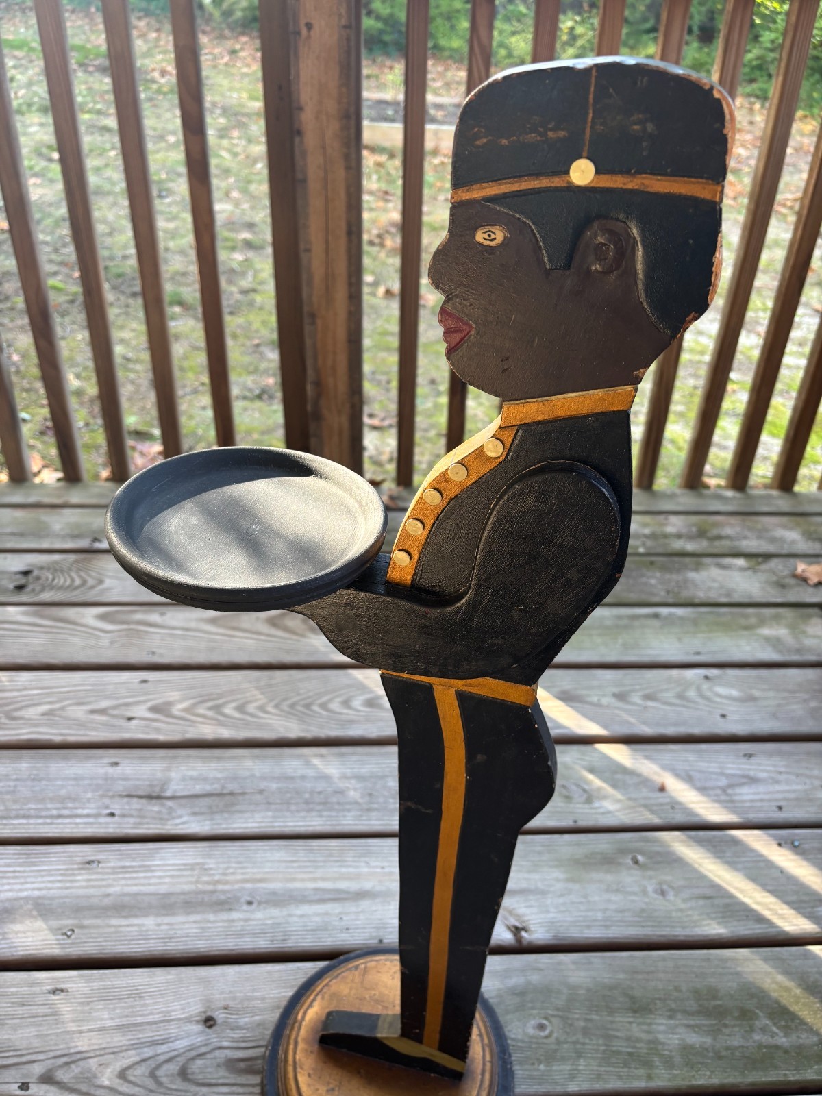 Antique Ashtray Stand Wood Butler Smoking Stand Bellboy 32”H