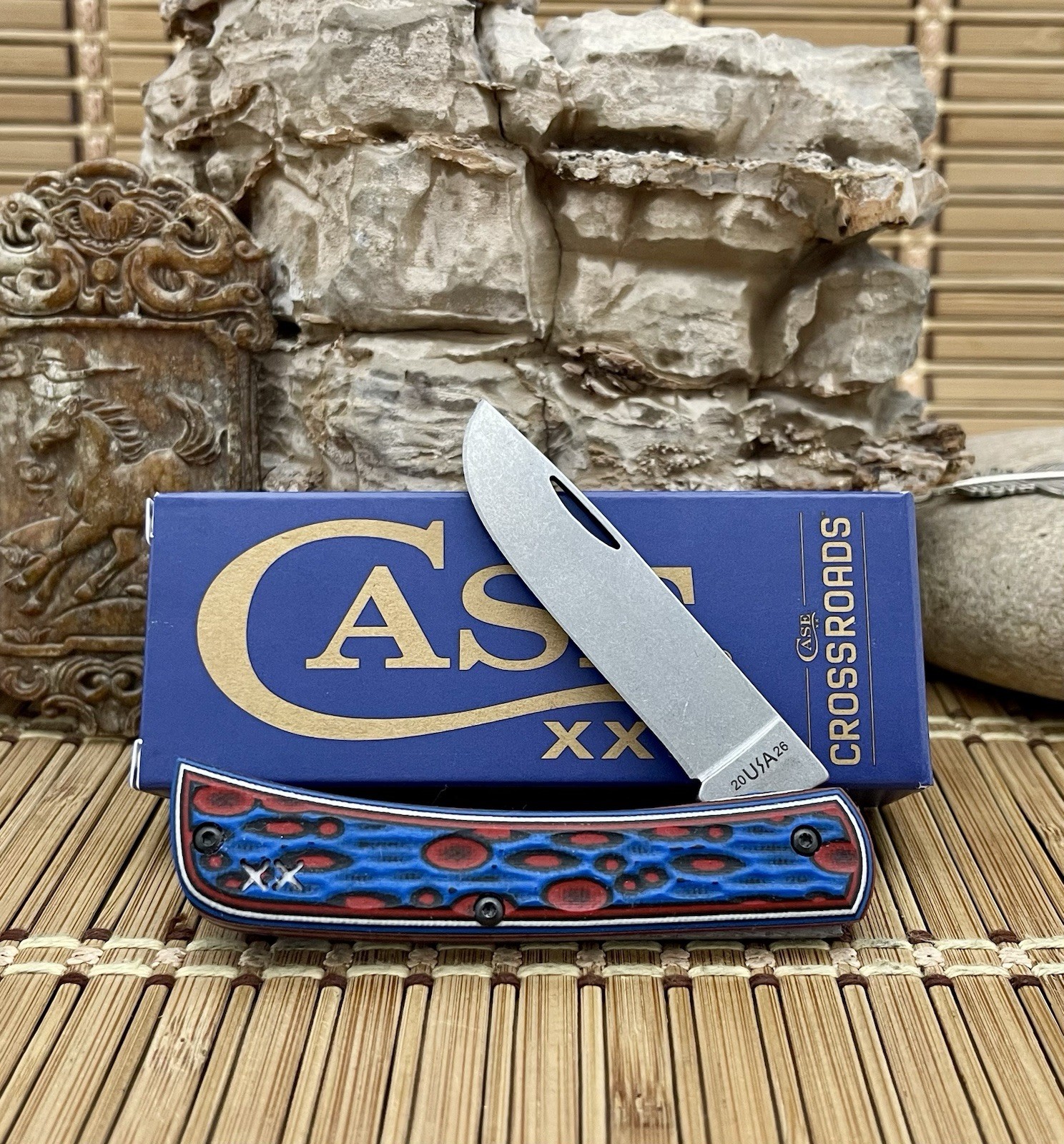 Case XX Sonic Blast Current Red Crossroads XR S35VN Sod Buster Jr Knife w/Clip