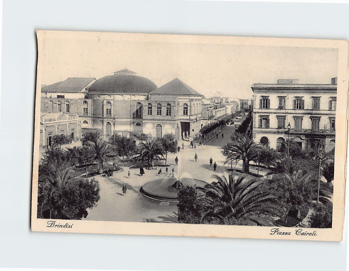 Postcard Piazza Cairoli, Brindisi Italy
