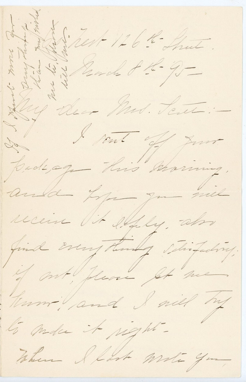 1890s Handwritten Letter Fabric Sewing & Textiles Janet R. Turnbull to Mrs. Tate