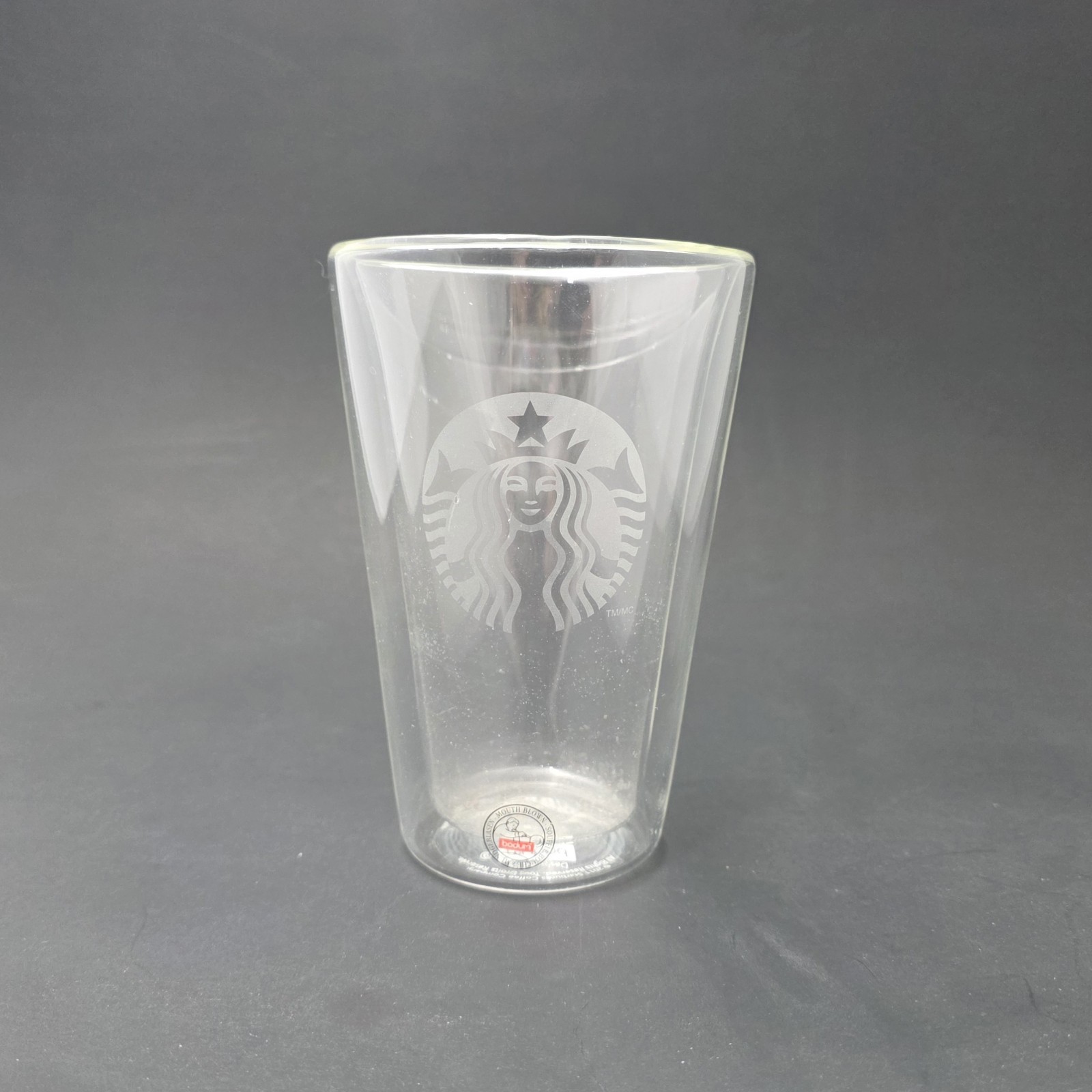 Starbucks Bodum Double Wall Etched Siren Blown Drinking Glass Tumbler 15 oz Starbucks Bodum Double Wall Etched Siren Blown Drinking Glass Tumbler 15 oz