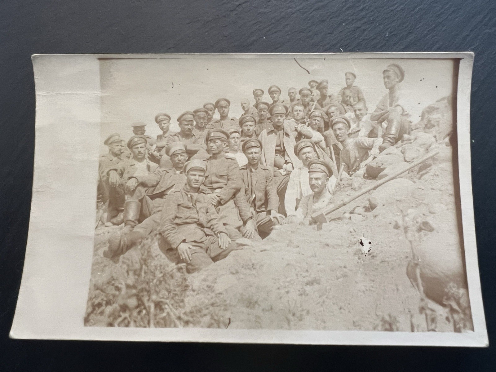 Antique WWI Era Bulgarian Imperial Russian Soldiers Trench Warfare RPPC Photo