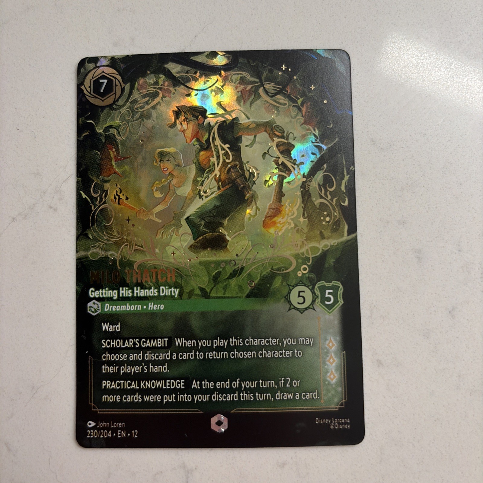 Lorcana Milo Thatch Getting His Hands Dirty Wilds Unknown 230/204 Enchanted Holo