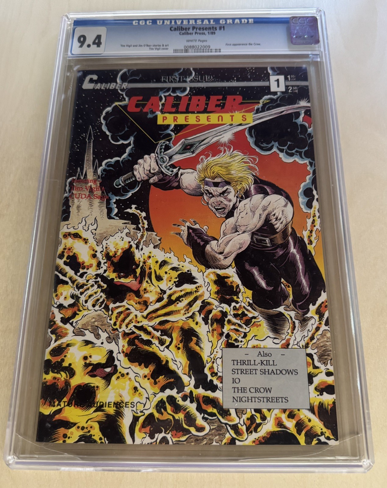 Caliber Presents #1 Caliber Comics January 1989 CGC 9.4  First CROW APPEARANCE