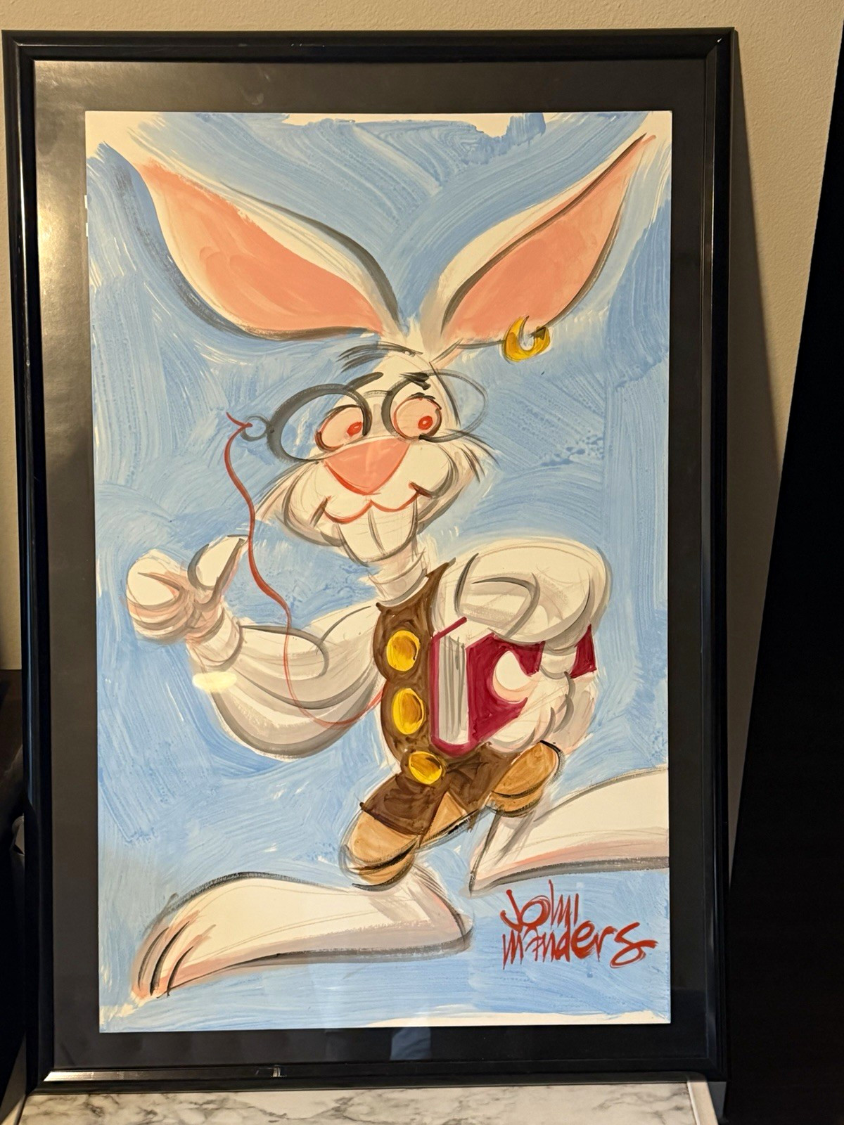 James Manders signed original illustration of Henry the Rabbit. James Manders signed original illustration of Henry the Rabbit.
