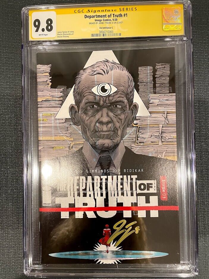DEPARTMENT OF TRUTH #1 cover C Trade Shalvey 9.8 CGC SS Signed by Tynion