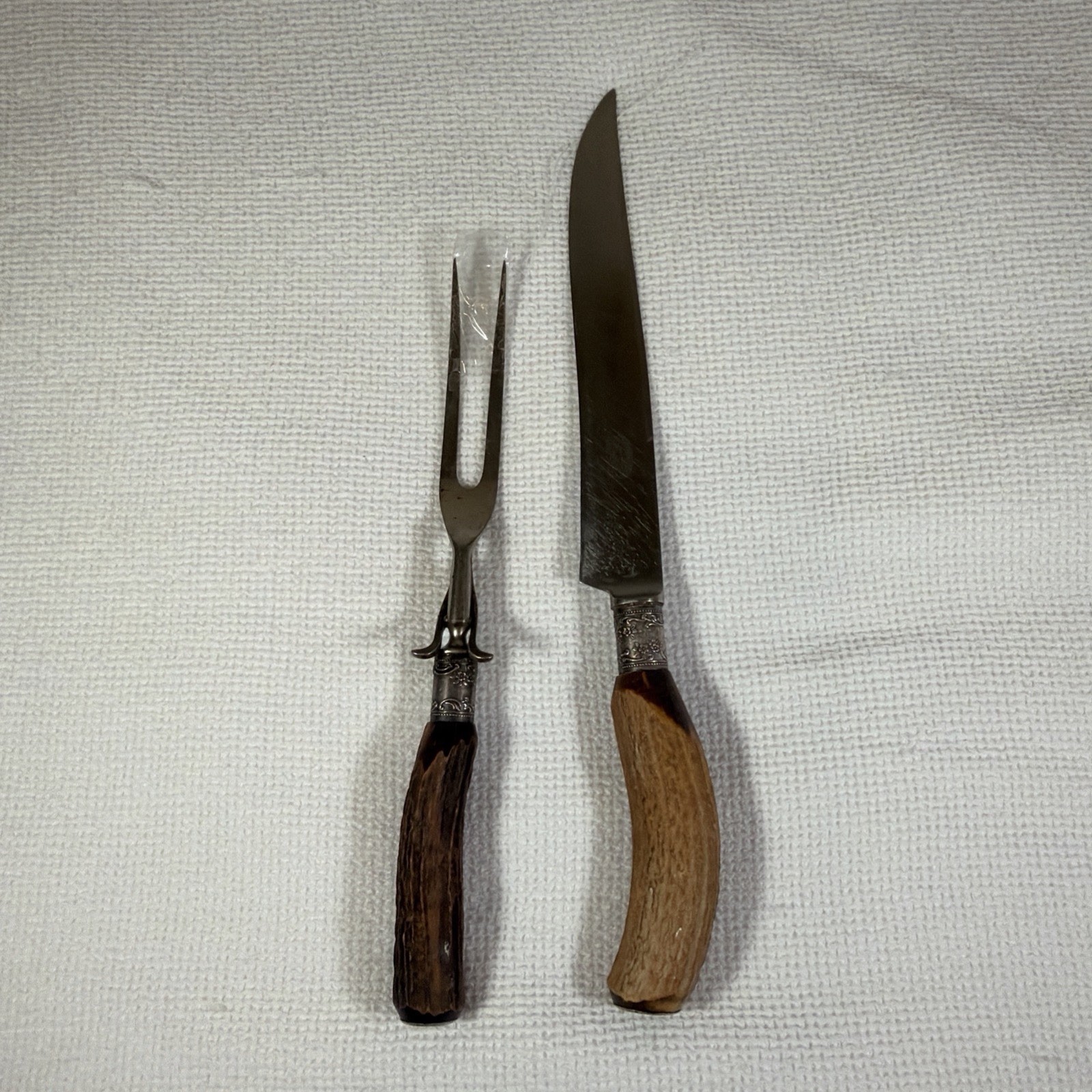 Vintage Lamson Goodnow Turkey Carving Set Knife Fork  Sterling Silver Handle