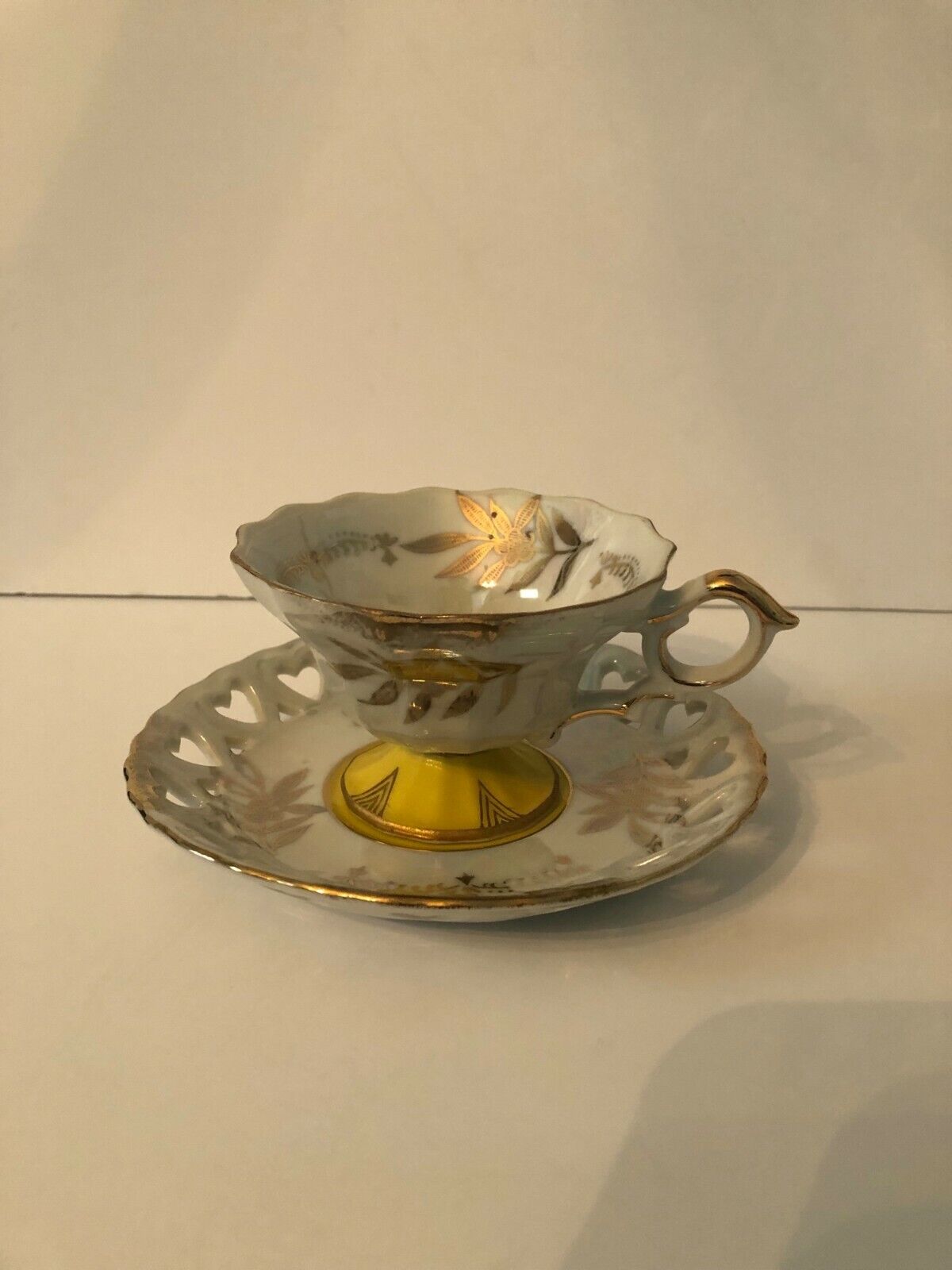 Vintage Royal Halsey Pedestal Teacup & Saucer