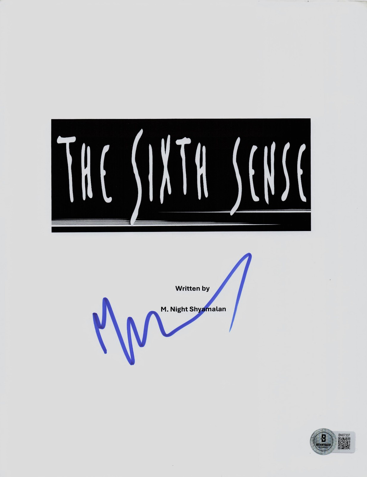 M NIGHT SHYAMALAN  SIGNED AUTOGRAPH THE SIXTH SENSE FULL SCRIPT BECKETT BAS