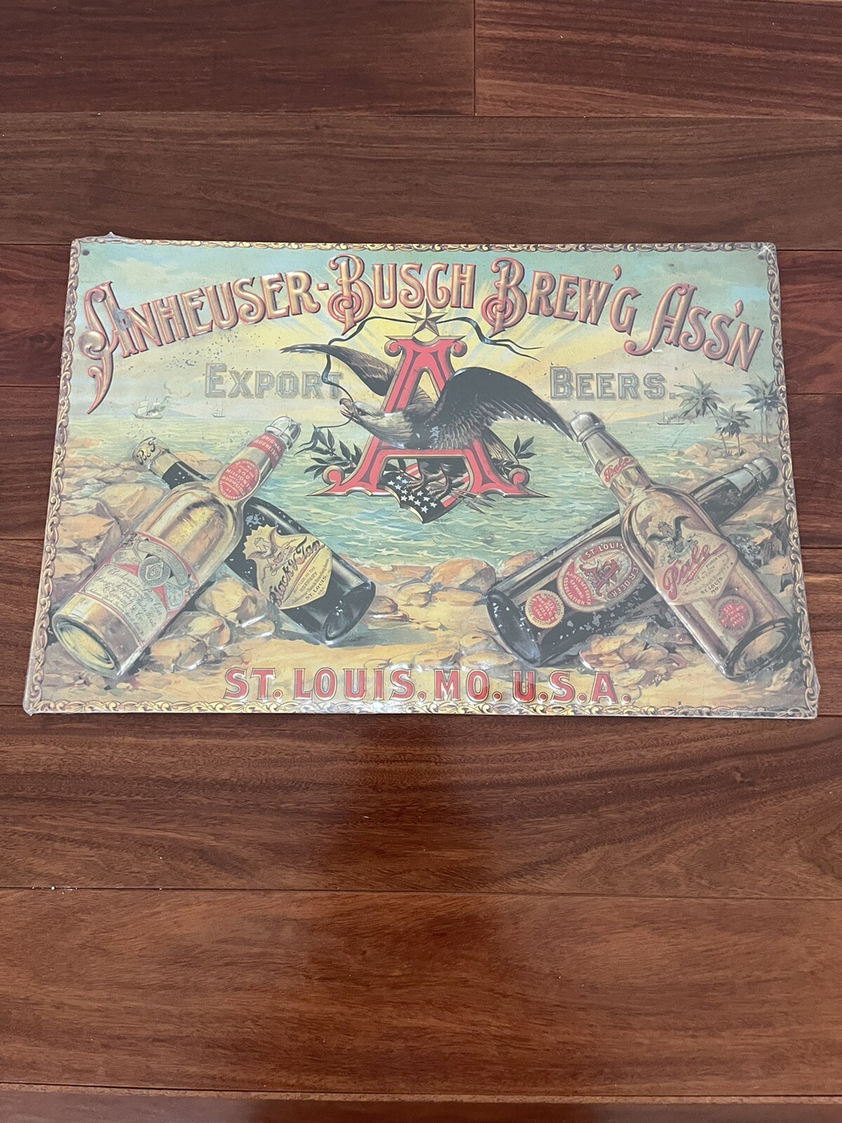 ANHEUSER-BUSCH BREW'G ASS'N- RETRO ADVERTISING SIGN- RARE-SEE DETAILS