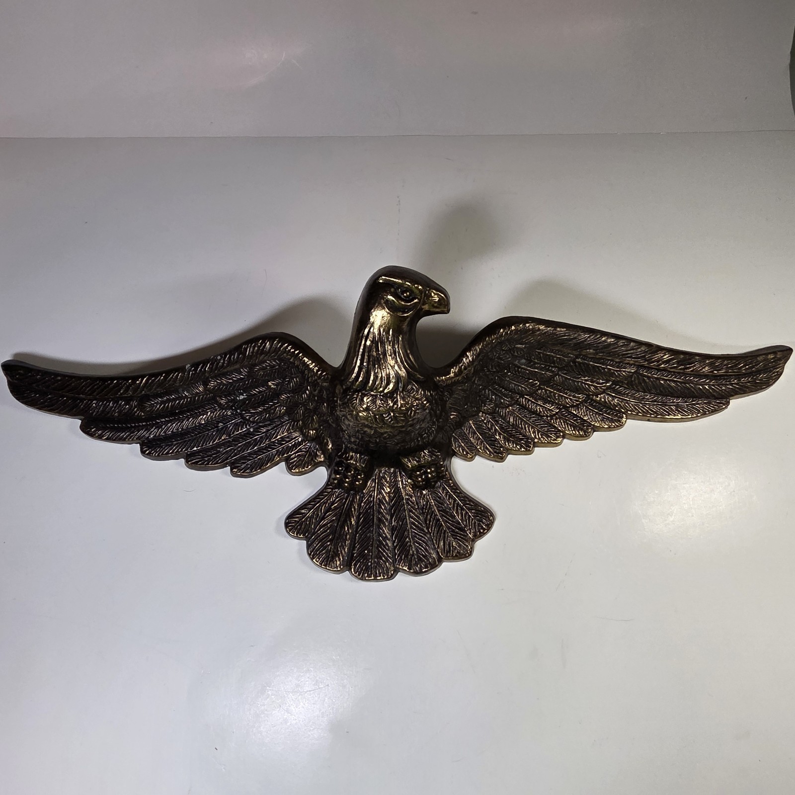 Vintage Brass American Eagle Wall Mount Plaque Colonial Style Wingspan 24”