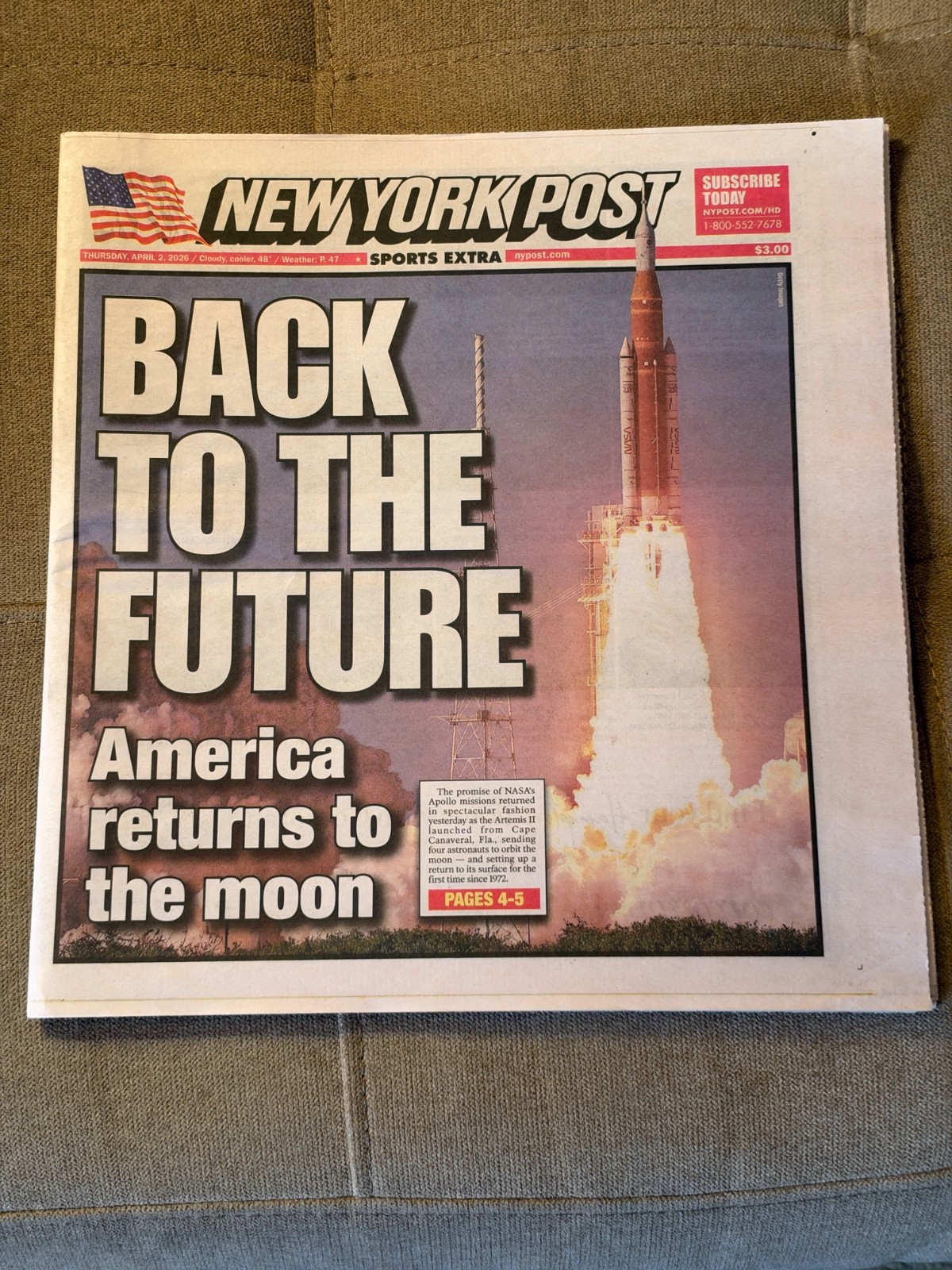 New York Post Back to the Future Moon