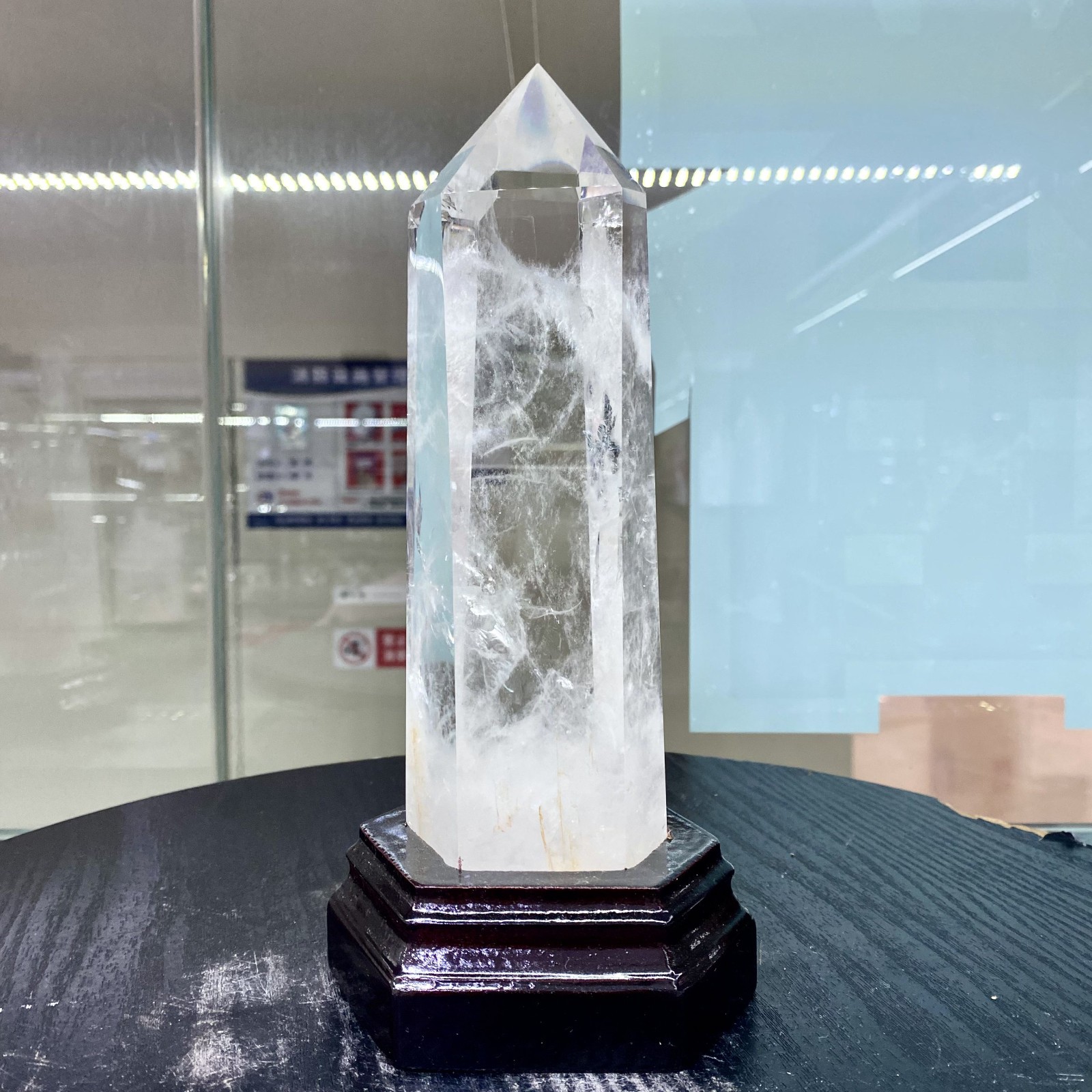 4LB Natural white crystal square pointed column quartz crystal spiritual repai