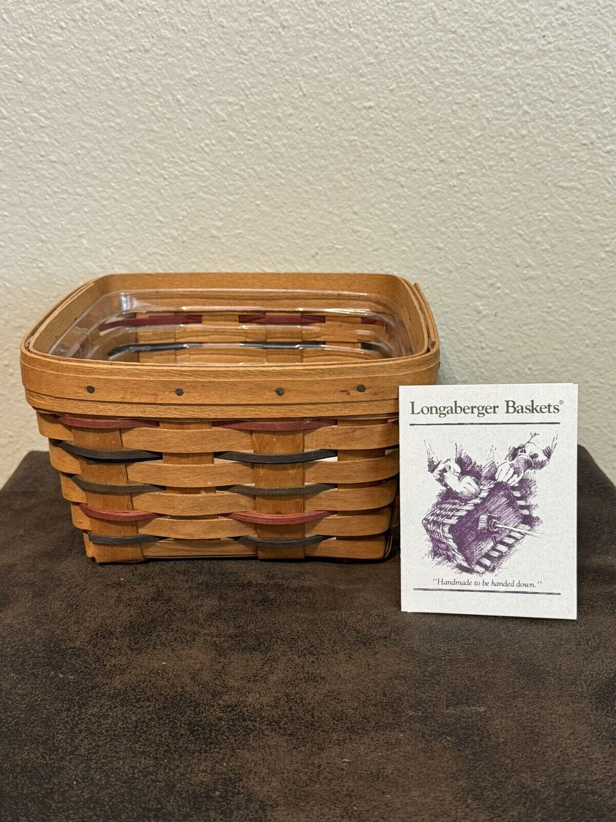 1993 Vintage Longaberger Woven Traditions Large Berry Basket W/ protector #11533