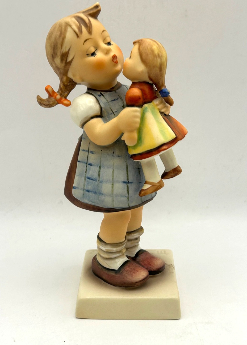 Hummel Goebel #311 Kiss Me Girl Holding Doll Figurine W Germany Vintage