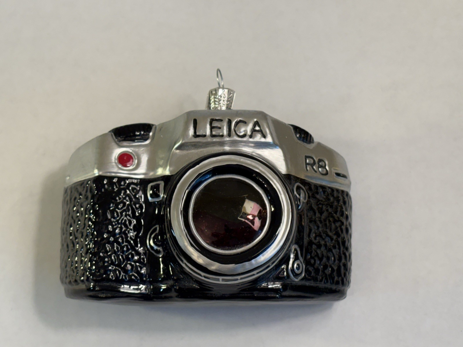 LEICA R8 Camera -Hand blown Glass Ornament. See Through Lens. Collectible. 