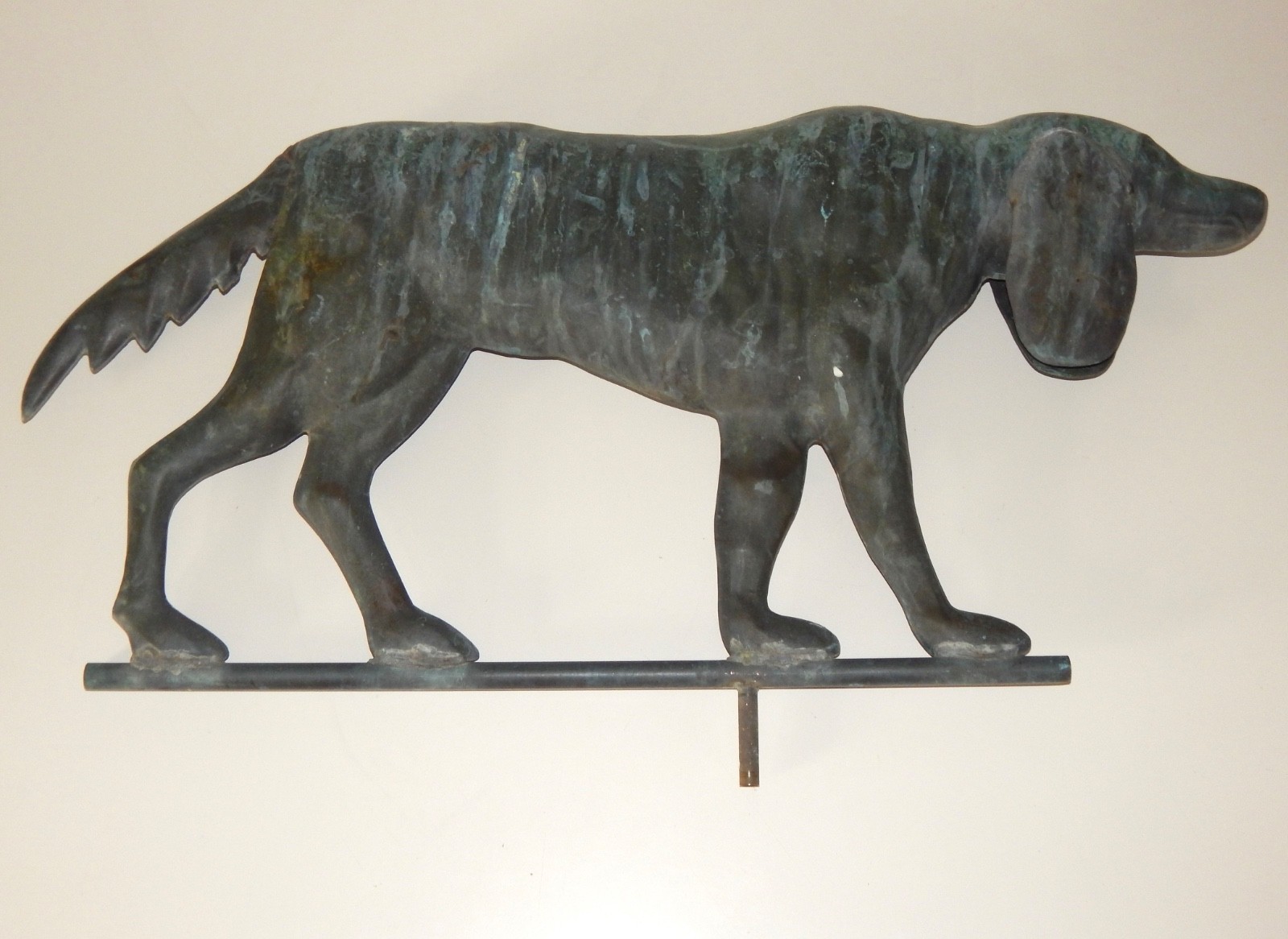 Vintage Copper (Brass) Large Weathervane w/ Patina ~ Dog / Retriever ~ 29