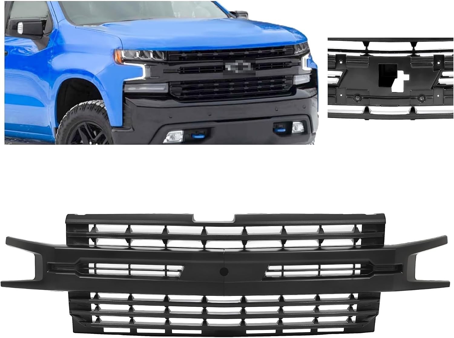 Front Grill Compatible with 2019-2022 Chevy Chevrolet Silverado 1500 Bumper NEW Front Grill Compatible with 2019-2022 Chevy Chevrolet Silverado 1500 Bumper NEW