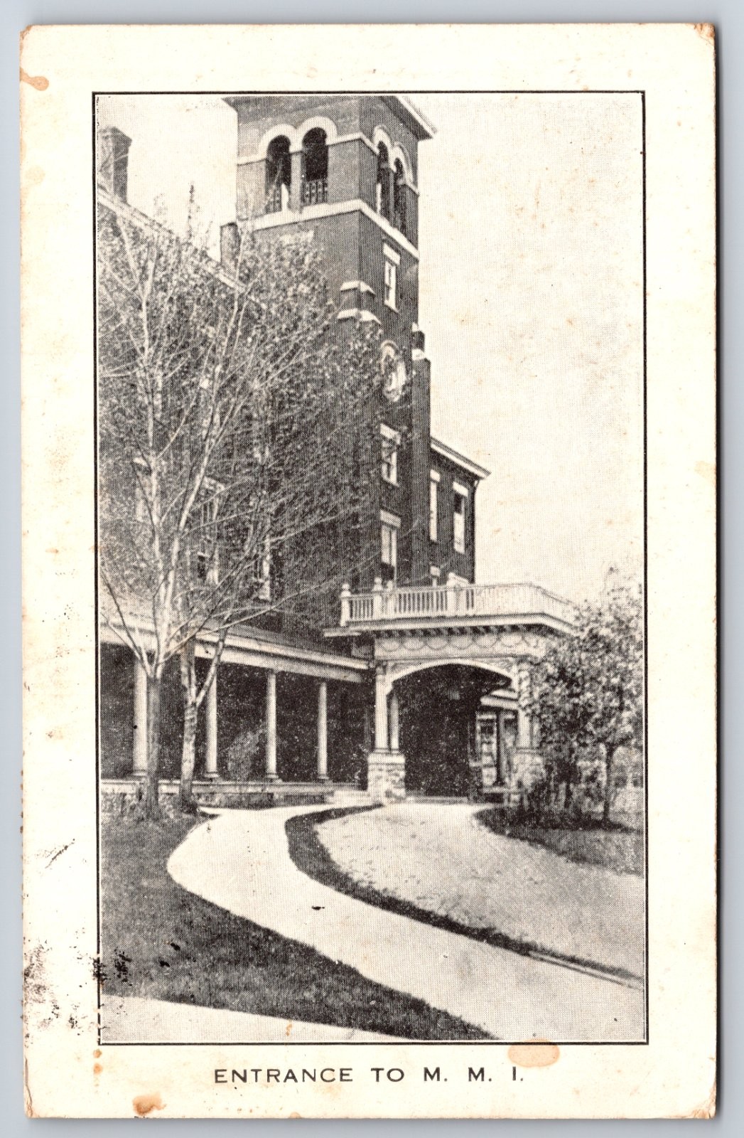 Entrance to Millersburg Military Institute Kentucky MMI Postcard