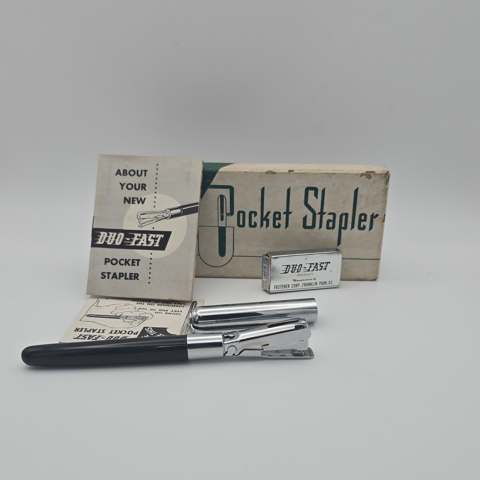 Vintage Duo-Fast Promotional Pocket Stapler w/ Original Box