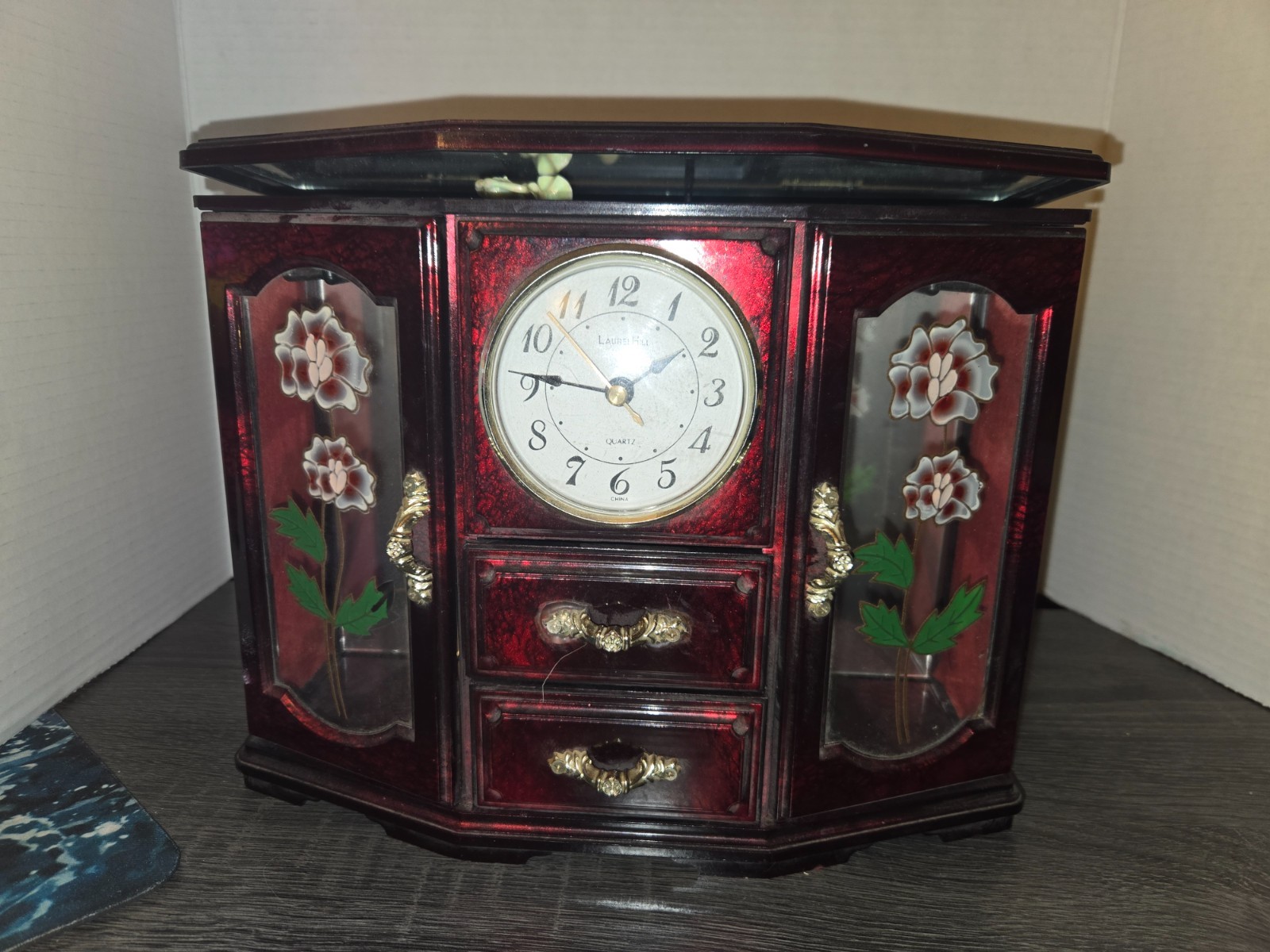 Vintage Eleco Clock Ballerina Music Jewerly Box Plastic Read Vintage Eleco Clock Ballerina Music Jewerly Box Plastic Read
