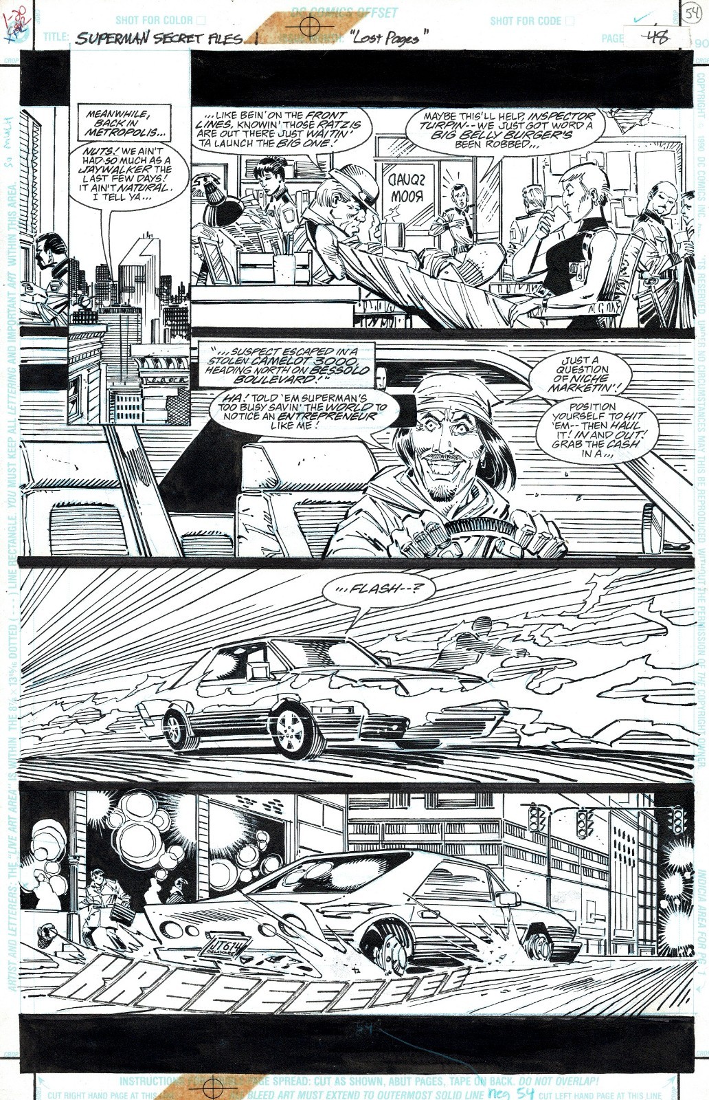 Superman Secret Files 1 Original Art Page 54 by Ron Frenz Brett Breeding DC 1998